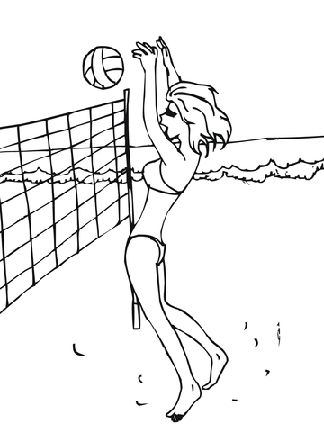 Blocking A Serve Coloring Page